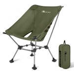 MOON LENCE Camping Chair Plus, Upgraded Comfort & Size, Still Compact and Lightweight, Folding Portable Chair for Backpacking & Hiking, 400Lbs Capacity, Gen 3 Plus (Green with Groundgrip Feet (Plus))