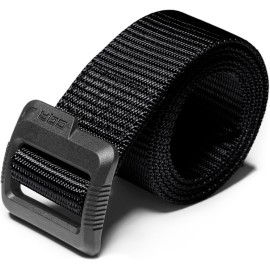 CQR Tactical Belt, Military Style Heavy Duty Belt, Webbing EDC Quick-Release Buckle, Dura Nylon Black, Medium