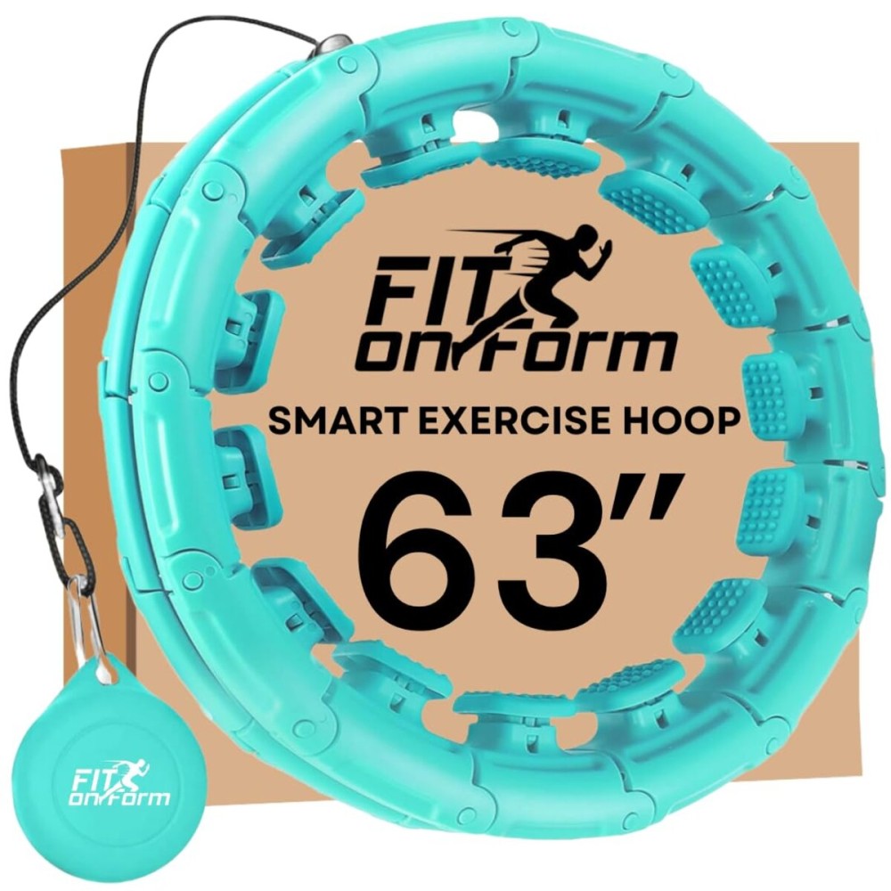 FIT ON FORM Infinity Weighted Hula Hoop for Adults Weight Loss - Smart Exercise Hola Circle Hoop for Women Abs Workout - 63 Inches