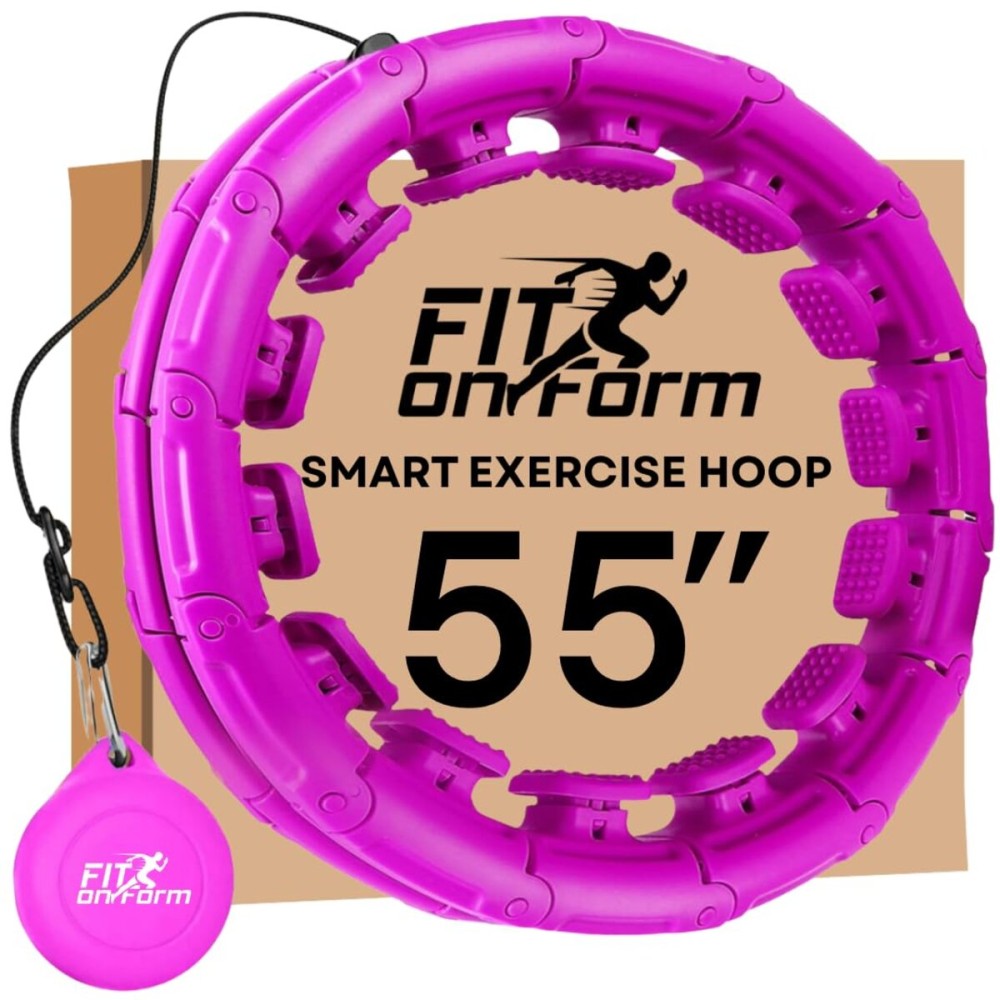 FIT ON FORM Infinity Weighted Hula Hoop for Adults Weight Loss - Smart Exercise Hola Circle Hoop for Women Abs Workout - 55 Inches