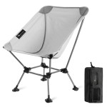MOON LENCE Camping Chair Plus, Upgraded Comfort & Size, Still Compact and Lightweight, Folding Portable Chair for Backpacking & Hiking, 330Lbs Capacity, Gen 3 Plus (Grey (Plus))