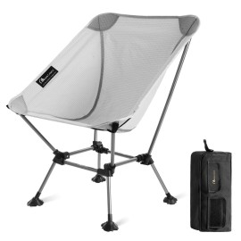 MOON LENCE Camping Chair Plus, Upgraded Comfort & Size, Still Compact and Lightweight, Folding Portable Chair for Backpacking & Hiking, 330Lbs Capacity, Gen 3 Plus (Grey (Plus))
