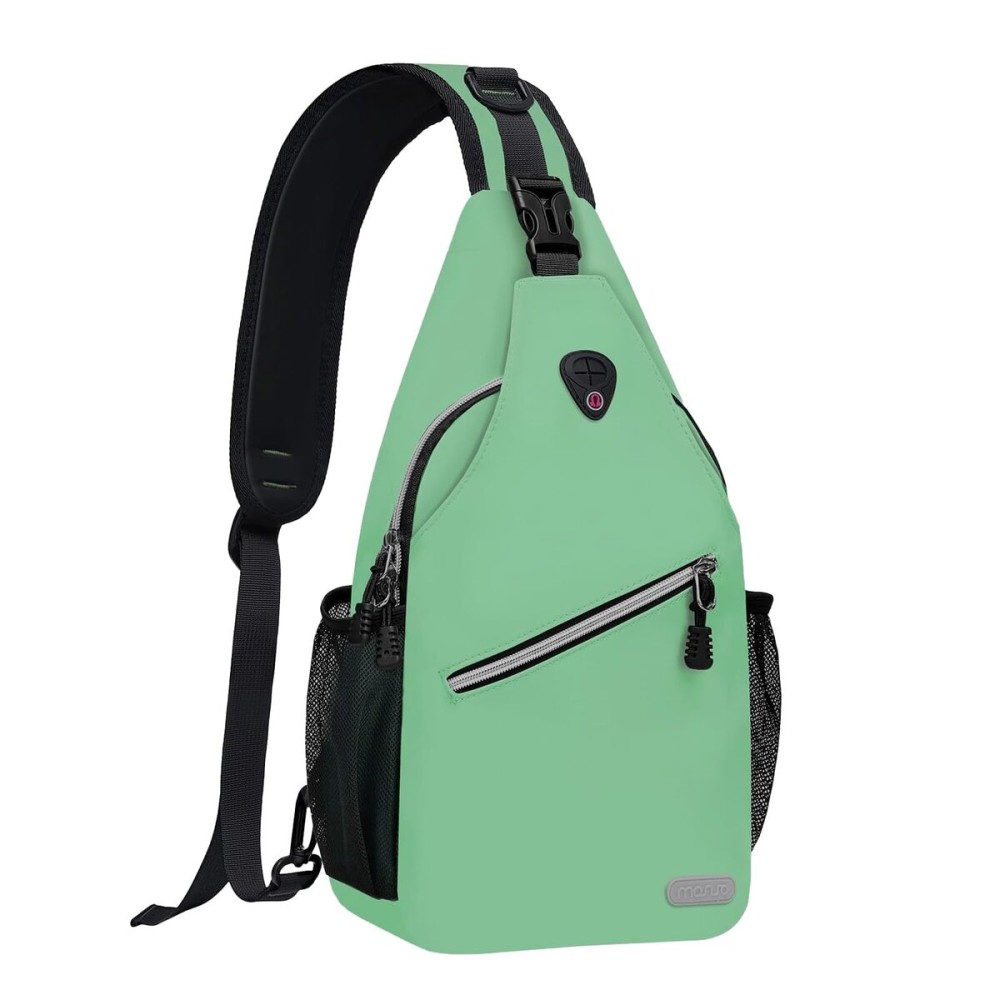 MOSISO Sling Backpack, Multipurpose Crossbody Shoulder Bag Travel Hiking Daypack, Wllow Green, Medium