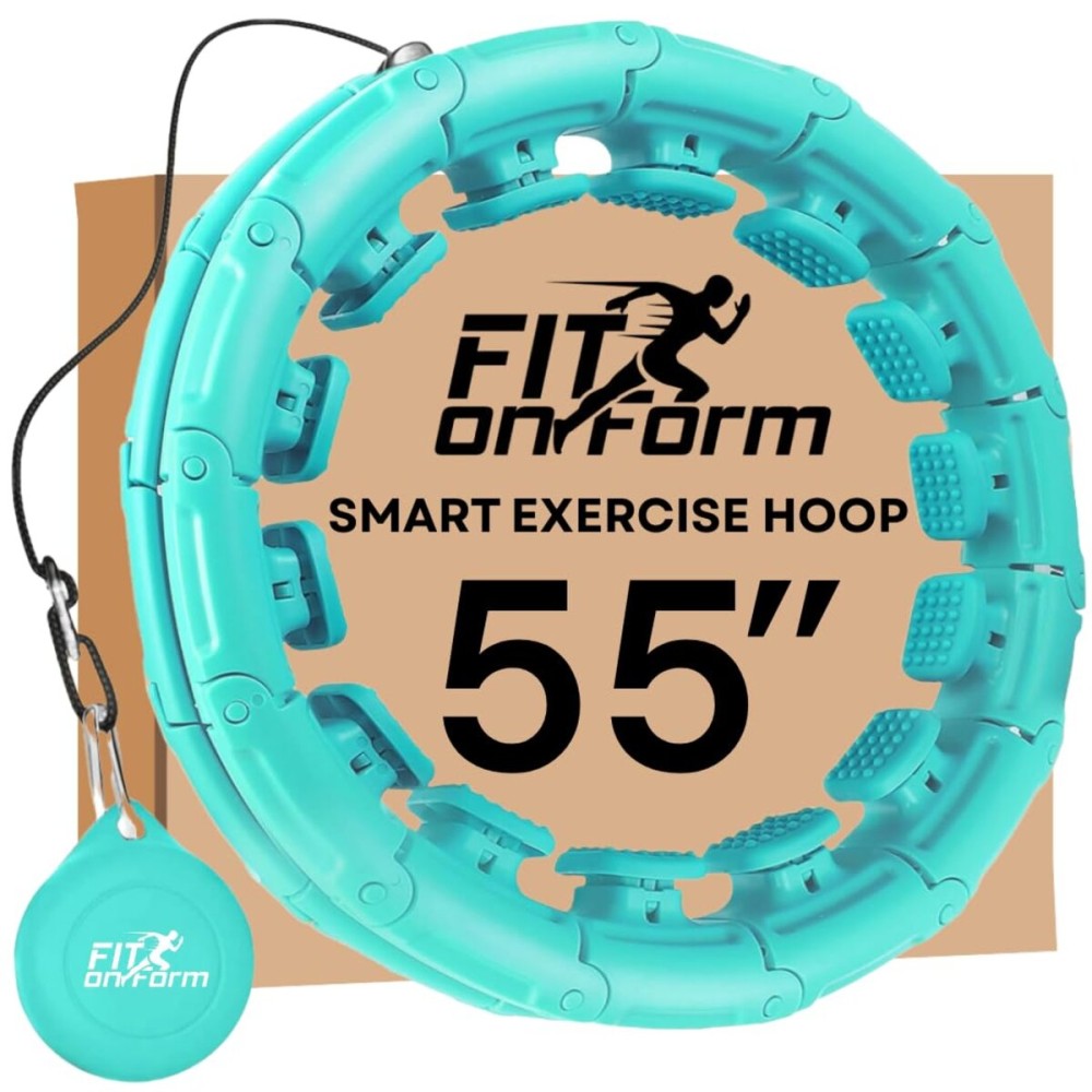 FIT ON FORM Infinity Weighted Hula Hoop for Adults Weight Loss - Smart Exercise Hola Circle Hoop for Women Abs Workout - 55 Inches