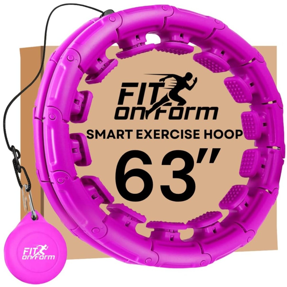 FIT ON FORM Infinity Weighted Hula Hoop for Adults Weight Loss - Smart Exercise Hola Circle Hoop for Women Abs Workout - 63 Inches