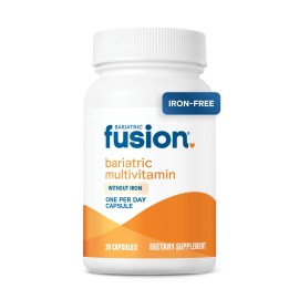 Bariatric Fusion Bariatric Multivitamin Without Iron | 1 Per Day | Post Surgery Patients | Iron Free Vitamin for Gastric Bypass and Sleeve Gastrectomy | Easy to Swallow Capsules | One Month Supply