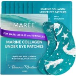 MAREE Hydrating Under Eye Patches for Puffy Eyes and Dark Circles - Marine Collagen & Caffeine Eye Patches - Brightening Eye Patche with Niacinamide - Depuffing Eye Mask for Dark Circles and Puffiness