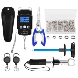 XBLACK Fishing Tool Kit Fishing Pliers Fish Gripper Fishing Scale Fish Grip Tools Set Saltwater Resistant Fishing Gear (6 Piece Set - A)