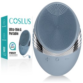 COSLUS Face Scrubber Facial Cleansing Brush: 5 Cleansing Modes Silicone Face Wash Scrubber for Men Beard Care, Sensitive Skin - Deep Cleansing & Gentle Exfoliating, Portable for Shower & Travel