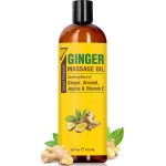 Seven Minerals Ginger Massage Oil for Lymphatic Drainage Massage Therapy - Big 16 oz - Warming and Ultra Relaxing - Therapeutic Grade Essential Oils Soothes Tired Muscles & Relaxes Mind and Body