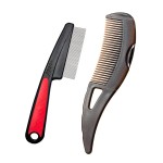 Dandruff Comb Wide Tooth, Stainless Steel Fine Tooth Lice/Psoriasis Scalp Detox Comb for Women, Men & Kids, Professional Portable Sweep/Massage/Clean Shower Brush Tool for Hair Care/Growth (Red)