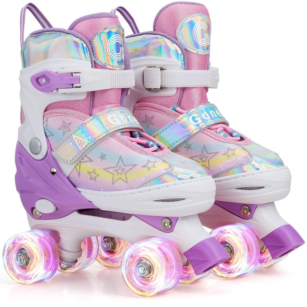 Gonex Roller Skates for Girls Kids Boys Women with All Light Up WheelsAdjustable Rollerskates for Beginners Toddler Youth, Gift for Indoor Outdoor