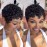 VRZ Short Pixie Cut Wig Human Hair Glueless Pixie Cut Wigs for Black Women Natural Black Color for Daily Use Full Machine Made Wig No Glue Short Curly Human Hair Wig