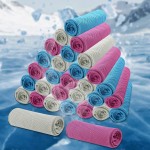 30 Packs Cooling Towel (40x 12), Ice Towel, Microfiber, Soft Breathable Chilly Towel Stay Cool for Yoga, Sport, Gym, Workout, Camping, Fitness, Running, Workout & More Activities (Multicolor)
