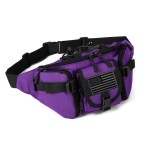 ArcEnCiel Tactical Fanny Pack for Men Women Waist Bag Hip Belt Outdoor Hiking Fishing Bumbag with Patch (Purple)
