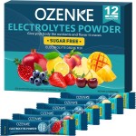 OZENKE Electrolytes Powder Packets, 12 Sticks Sugar Free Hydration Packets, Electrolyte Drink Mix Travel Electrolyte for Rapid Hydration, 6 Flavors