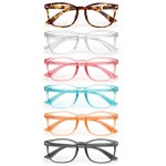 CHEERS DEVICES Reading Glasses for Women Men, Eyeglasses, Blue Light Readers for Men Women, Computer Eye Glasses, Cheaters - 6 Pair (1.5)