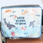 BEBEDECO Magnetic Car Sun Shade Curtain for Side Window - Sun Blocker and UV Protector for Baby, Kids, and Pets - Universal Fit with Built-in Magnets for Steel-Framed Door (Magnet-New Ocean Friends)