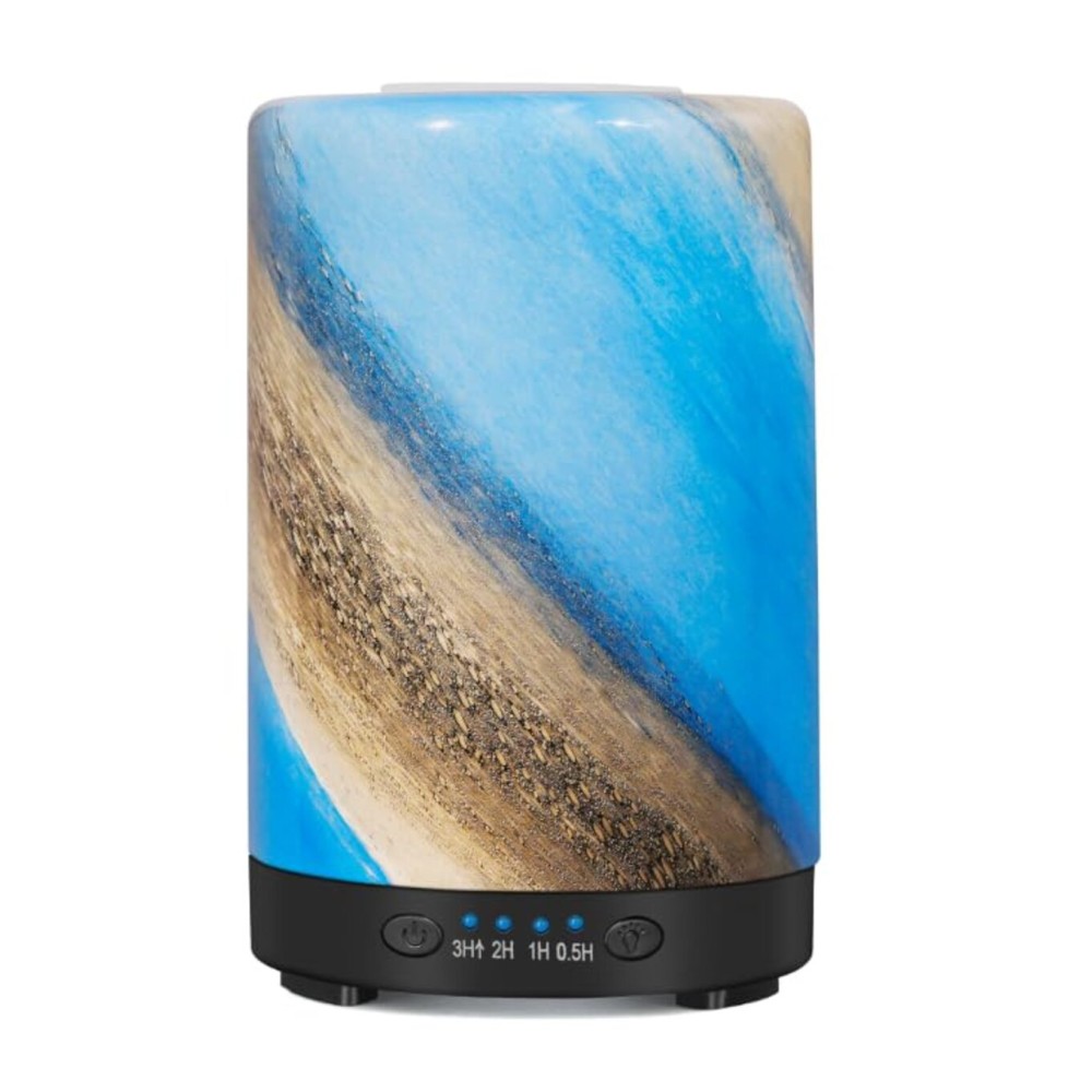 Essential Oil Diffuser, 120 ml Glass Aromatherapy Diffuser with 7 Color Lights, Auto Shut-Off and 4 Timer Settings, Ultrasonic Cool Mist Diffuser for Home Room Office (Galaxy Mist)