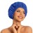Reusable Shower Cap for Women, Large Waterproof Shower Essentials Bonnet Washable Elastic Band Bath Hair Wrap Hat for Long Hair, Braids(Dark Blue)