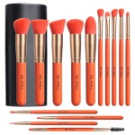 BS-MALL Makeup Brush Set 14 Pcs With Case - Foundation Brush, Concealer Brush, Blush Brush & Flawless Application - Complete Luxury Cosmetic Brush Kit For Travel & Daily Use