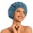 Reusable Shower Cap for Women, Large Waterproof Shower Essentials Bonnet Washable Elastic Band Bath Hair Wrap Hat for Long Hair, Braids(Haze Blue)