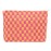 PAZIMIIK Knitted Checkered Makeup Bag Large Zipper Make Up Accessory Pouch for Purse Cosmetic Brush Bag for Travel Red Orange