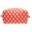 PAZIMIIK Checkered Makeup Bag for Purse Portable Zipper Make Up Pouch Small Cosmetic Case for Travel Red Orange