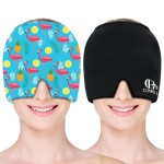 Migraine Relief Cap, Soothing Headache Ice Face Mask Products, Hot and Cold Therapy, Migraine Headache Relief Cap for Migraine, Sinus, Puffy Eyes, Tension, Stress and Hangover (Black+Blue2)