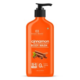 Botanic Hearth Cinnamon Body Wash - Invigorating 5-in-1 Shower Gel with Natural Cinnamon Extract, Hydrating Cleanser for All Skin Types, Sulfate & Paraben Free - 16 fl oz