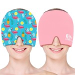 Migraine Relief Cap, Soothing Headache Ice Face Mask Products, Hot and Cold Therapy, Migraine Headache Relief Cap for Migraine, Sinus, Puffy Eyes, Tension, Stress and Hangover (Pink+Blue2)