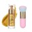 Liyalan Shimmer Body Oil 5 Color Options 1.0 fl.oz Face Glow Pearl Highlighter Illuminator Long-Lasting Shine Glitter Liquid Tanning with Makeup Brush Included (02 Gold)
