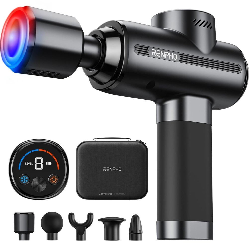 RENPHO Active Thermacool 2 Massage Gun with Heat and Cold, Christmas Gifts, [2025 Upgraded] Percussion Deep Tissue Handheld Neck Massager, FSA Approved, Muscle Masajeador for Men Women Athletes HSA