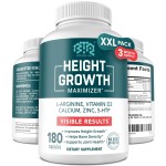 BIOTEQUELAB Height Growth Maximizer, Calcium, Vitamin D3 and Zinc Blend Pills, Bone Growth Supplement for Kids and Teens, Bone Strength, Density Support, GMO-Free, Gluten-Free, Made in USA, 180 Caps