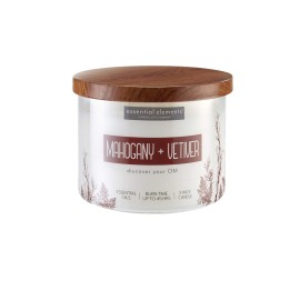 Candle-lite Essential Elements Scented Candles, Mahogany & Vetiver, 14.75 oz Jar, Proudly Poured in The USA, Aromatherapy, 3-Wick with 45 Hours of Burn Time, Perfect for Creating a Relaxing Ambiance