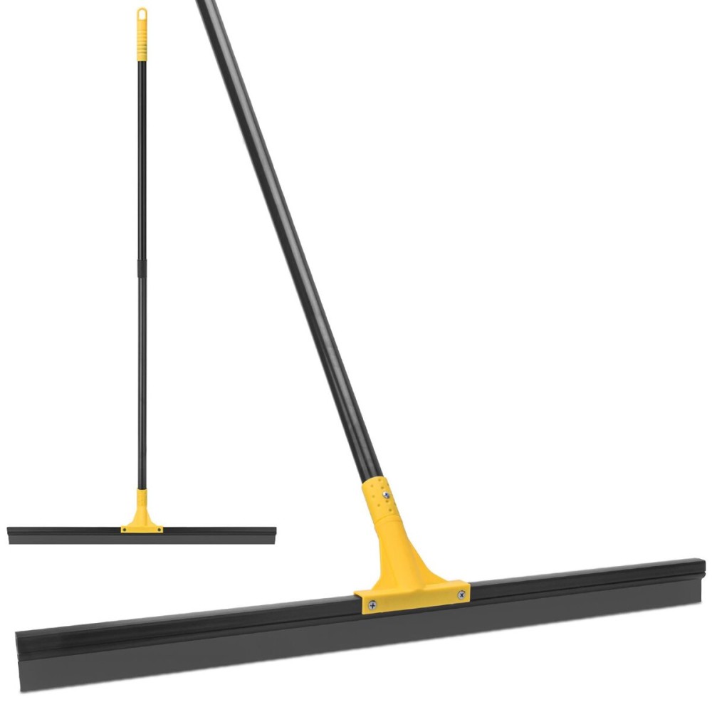 Floor Squeegee for Concrete, 30\'\' Large Rubber Broom for Tile, 59\'\' Long Handle Heavy Duty Water Wiper for Garage, Deck