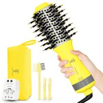 Auto Dual Voltage Hair Dryer Brush with European Travel Plug, Compact 2 Inch Oval Barrel One Step Hair Dryer & Styler Volumizer, Europe Travel Essentials for Women