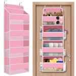 SpaceHacks 1 Pack Over The Door Organizer Hanging Storage Organizers with Clear Window 40lb Large Capacity Room Organizer for Pantry Laundry Bathroom Nursery Closet(Pink)