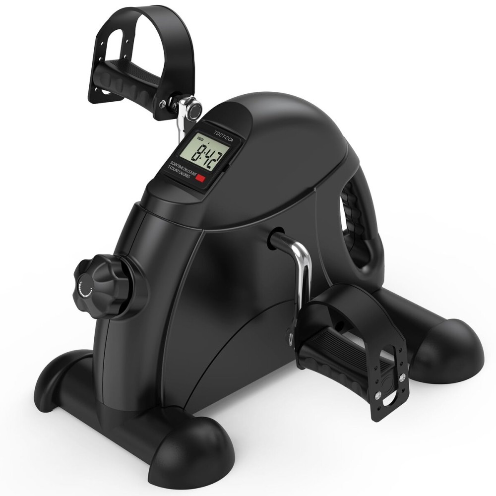 FEIERDUN Under Desk Mini Exercise Bike - Compact Pedal Exerciser for Arms & Legs, Magnetic Resistance with LCD Display for Home & Office Fitness