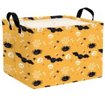 ASKETAM Halloween Basket Gift Cute Pumpkin Ghost Parties Decor Kid Trick or Treat Basket for Boys and Girls Rectangular Storage Bin Box (Bat Spider)