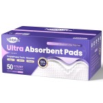 110 Grams Heavy Duty Bed Pads 30\'\'X36\'\', 50 Count MILDPLUS Purple Disposable Underpads with Anti-Slip Film, Extra Large Chucks Pads, 3X Thicker Incontinence Pads for Adults, Kids or Pet