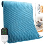 King Size Heating Pad for Back Pain 32x24 Extra Large Electric Heating Pad for Period Cramps Relief & Body Neck Shoulder Auto Shut Off Heat Pad Temperature Settings Machine Washable Blue