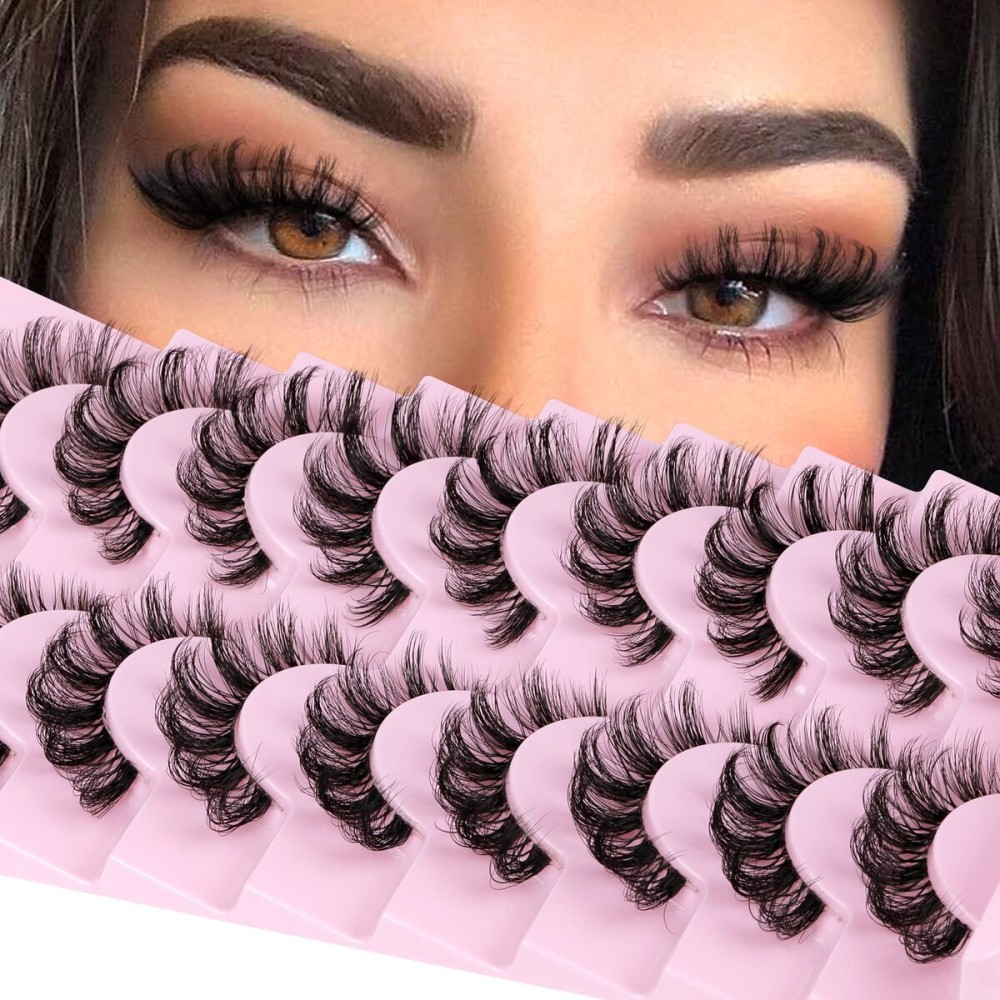 Cat Eye Lashes Manga False Eyelashes Wispy Lashes Strips Anime Fake Eyelashes with Spikes Wispy Lashes 9 Pairs Faux Mink Lashes 8-16mm Lash Extension by ALPHONSE
