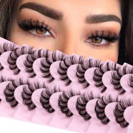 Cat Eye Lashes Manga False Eyelashes Wispy Lashes Strips Anime Fake Eyelashes with Spikes Wispy Lashes 9 Pairs Faux Mink Lashes 8-16mm Lash Extension by ALPHONSE
