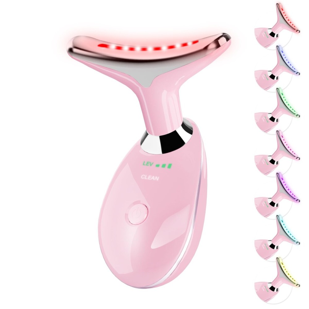 Facial Massager, Portable Face Neck Massager Wand for Skin Care(Light Pink)