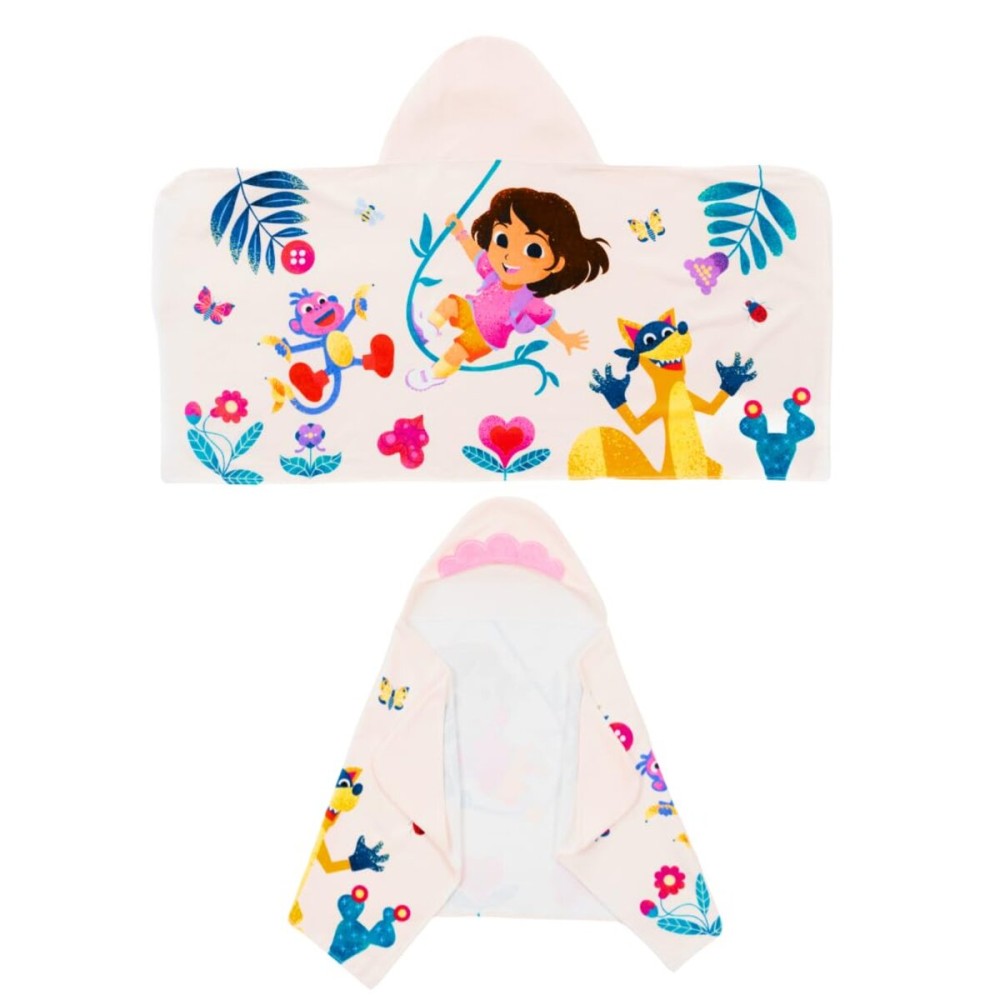 Dora The Explorer Kids Super Soft Bath/Pool/Beach Soft Cotton Terry Hooded Towel Wrap, 24 in x 50 in, (Officially Licensed Product) by Franco