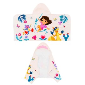 Dora The Explorer Kids Super Soft Bath/Pool/Beach Soft Cotton Terry Hooded Towel Wrap, 24 in x 50 in, (Officially Licensed Product) by Franco