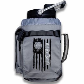 Iron Infidel Battle Bottle - One Gallon Insulated Water Bottle with Dual Carry Handles - 128 oz Tactical Stainless Steel Water Jug & Rugged Extra Large Sleeve With Storage (Betsy 128 Ounces)