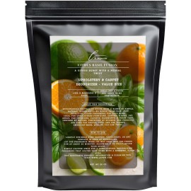Lapew Citrus Basil Fusion Carpet Freshener Powder Refill 36 oz | Powerful Odor Eliminator for Home | Upholstery Deodorizer | Carpet Deodorizer | Cat Litter Box | Lime Basil Mandarin Fragrance