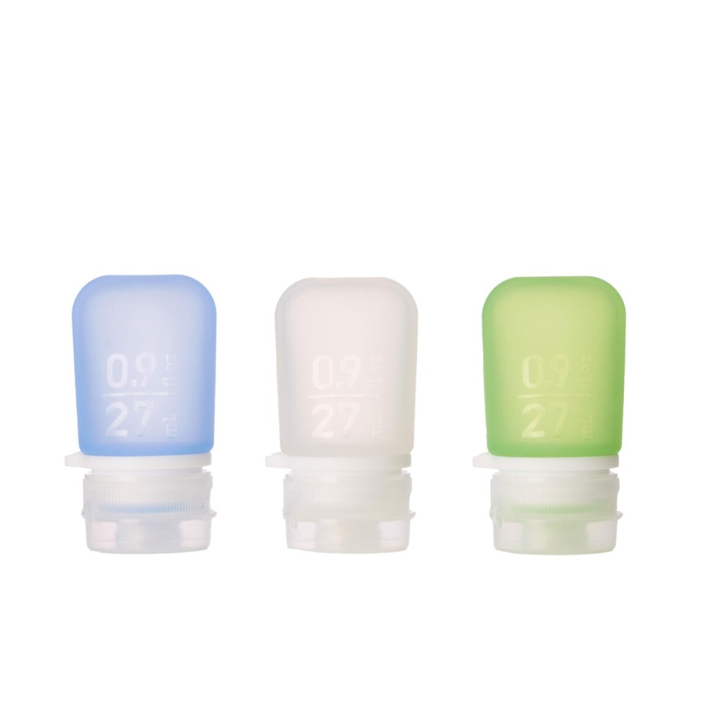 humangear GoToob Mini - Small Silicone Travel Bottles for Toiletries, Shampoo & TSA Carry-On (3-Pack, 0.9 fl oz Each)